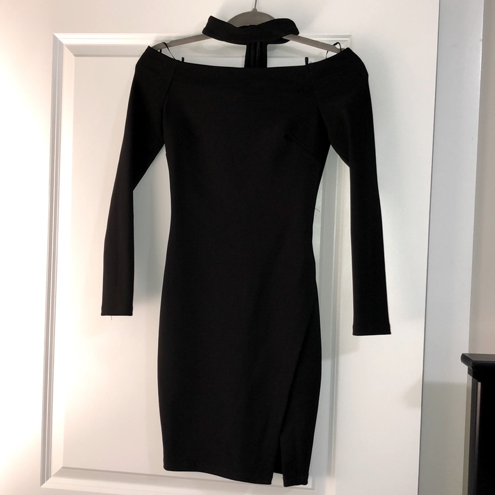Astr off shoulder black dress size XS